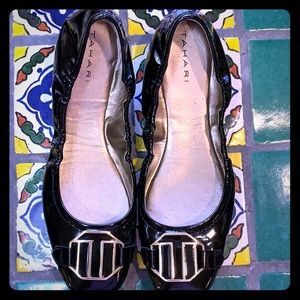Tahari Clara Patent Black Leather Flats 8